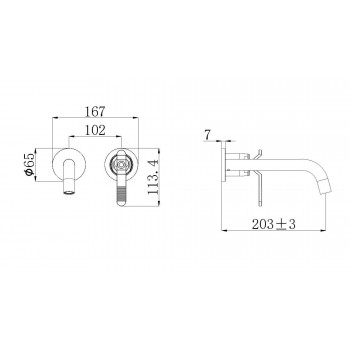 1760'S LOFT Смеситель для раковины настенный матовое золото (5530CG) 1760'S LOFT Смеситель для раковины настенный матовое золото (5530CG)