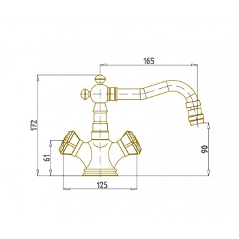 ROYAL Смеситель на биде двухручковый (10217/1)