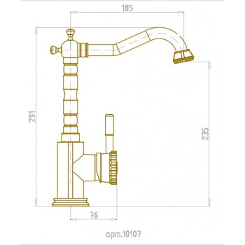 WINDSOR Смеситель однорычажный кухонный с поворотным аэратором (10107K) WINDSOR Смеситель однорычажный кухонный с поворотным аэратором (10107K)
