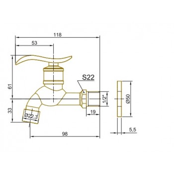 Сливной кран динный (насадка-расекатель) (21599/1)