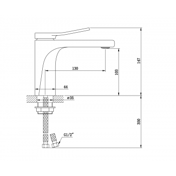 ELEMENT Смеситель на раковину (матовое золото/черный) (EL02GB)