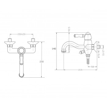 TIFFANY Смеситель для ванной хром (1904CR)