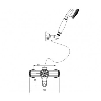 WINDSOR Смеситель для душа одноручковый с настенным держателем (10123)