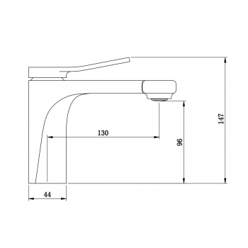 ELEMENT Смеситель на раковину или биде (матовое золото/черный) (EL02XGB)