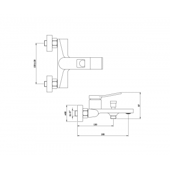 ELEMENT Комплект для ванны (золото/чёрный матовый) (EL03GB)