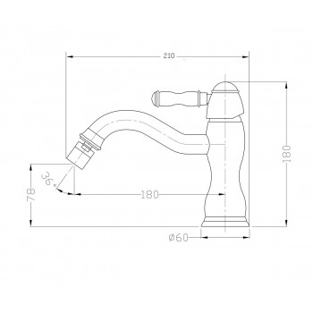 TIFFANY Смеситель для биде хром (1902CR)