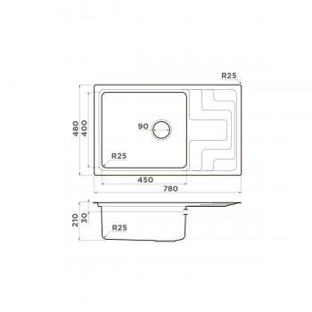 Omoikiri Mizu 78-LB-IN нерж.сталь/нержавеющая сталь Omoikiri Mizu 78-LB-IN нерж.сталь/нержавеющая сталь