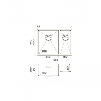 Omoikiri Taki 58-2-U/IF-IN-L нерж.сталь/нержавеющая сталь Omoikiri Taki 58-2-U/IF-IN-L нерж.сталь/нержавеющая сталь