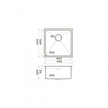 Omoikiri Taki 44-U/IF-GM нерж.сталь/вороненая сталь Omoikiri Taki 44-U/IF-GM нерж.сталь/вороненая сталь