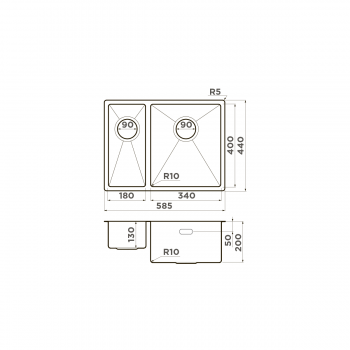 Omoikiri Taki 58-2-U/IF-IN-R нерж.сталь/нержавеющая сталь Omoikiri Taki 58-2-U/IF-IN-R нерж.сталь/нержавеющая сталь