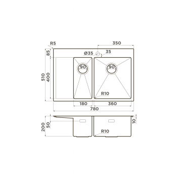 Omoikiri Akisame 78-2-IN-R нерж.сталь/нержавеющая сталь Omoikiri Akisame 78-2-IN-R нерж.сталь/нержавеющая сталь