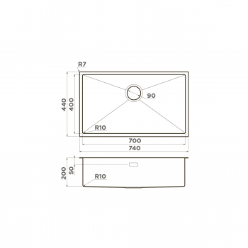 Omoikiri Taki 74-U/IF-IN нерж.сталь/нержавеющая сталь Omoikiri Taki 74-U/IF-IN нерж.сталь/нержавеющая сталь