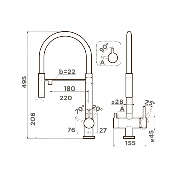 Omoikiri Kanto-PVD-GB Omoikiri Kanto-PVD-GB