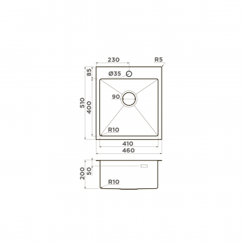 Omoikiri Akisame 46-GM нерж.сталь/вороненая сталь Omoikiri Akisame 46-GM нерж.сталь/вороненая сталь