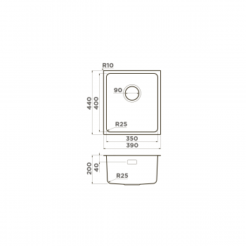Omoikiri Tadzava 39-U/I-GM нерж.сталь/вороненая сталь