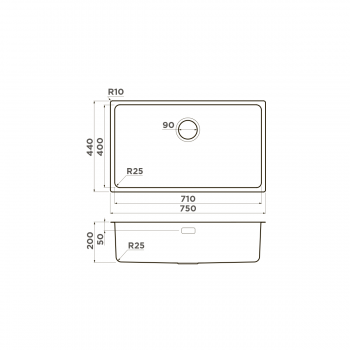 Omoikiri Tadzava 75-U/I-IN нерж.сталь/нержавеющая сталь Omoikiri Tadzava 75-U/I-IN нерж.сталь/нержавеющая сталь