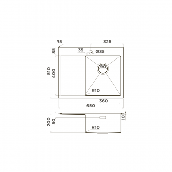 Omoikiri Akisame 65-GM-R нерж.сталь/вороненая сталь Omoikiri Akisame 65-GM-R нерж.сталь/вороненая сталь