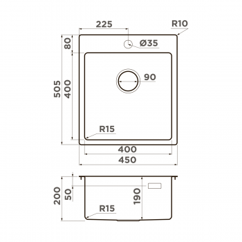 Omoikiri Amadare 45-IN нерж.сталь/нержавеющая сталь Omoikiri Amadare 45-IN нерж.сталь/нержавеющая сталь
