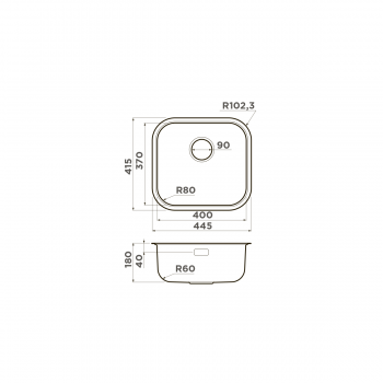 Omoikiri Omi 44-U/I-AB нерж.сталь/латунь Omoikiri Omi 44-U/I-AB нерж.сталь/латунь
