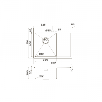 Omoikiri Akisame 65-IN-L нерж.сталь/нержавеющая сталь Omoikiri Akisame 65-IN-L нерж.сталь/нержавеющая сталь