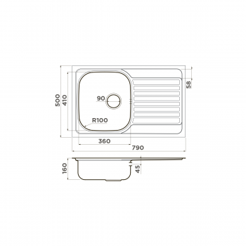 Omoikiri Kashiogawa 79-IN нерж.сталь/нержавеющая сталь