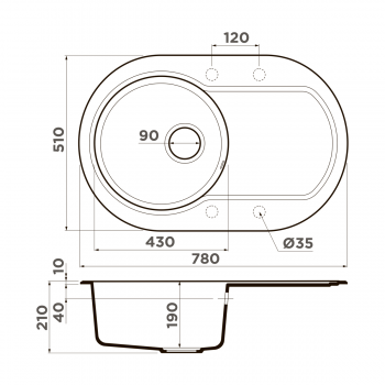 Omoikiri Manmaru 78-BE Artgranit/ваниль Omoikiri Manmaru 78-BE Artgranit/ваниль