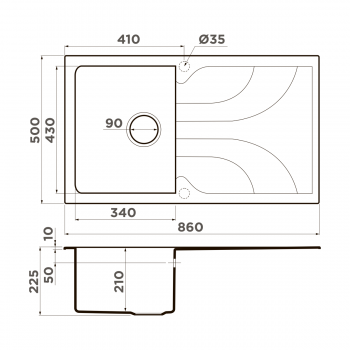 Omoikiri Yasugata 86-GR Tetogranit/leningrad grey Omoikiri Yasugata 86-GR Tetogranit/leningrad grey