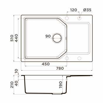 Omoikiri Yonaka 78-LB-PA Artgranit/пастила Omoikiri Yonaka 78-LB-PA Artgranit/пастила