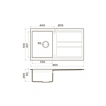 Omoikiri Kitagawa 86-WH Artceramic/белый Omoikiri Kitagawa 86-WH Artceramic/белый