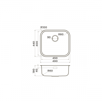Omoikiri Omi 49-U/I-GM нерж.сталь/вороненая сталь Omoikiri Omi 49-U/I-GM нерж.сталь/вороненая сталь