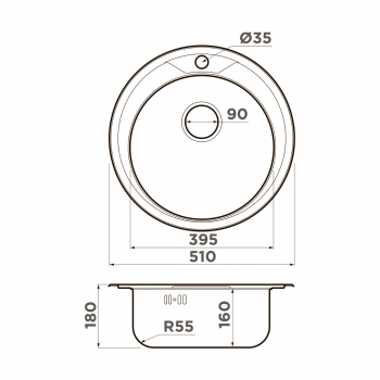 Omoikiri Asida 51-IN нерж.сталь/нержавеющая сталь
