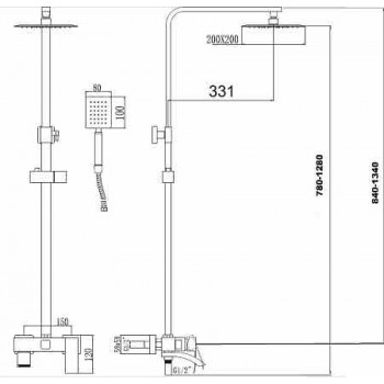 Душевая стойка Savol FS8645-1 Душевая стойка Savol FS8645-1