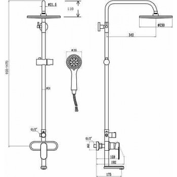 Душевая стойка Savol S-600308 Душевая стойка Savol S-600308