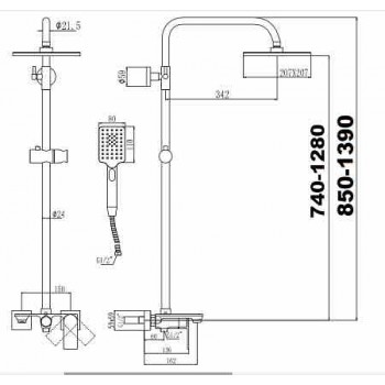 Душевая стойка Savol S-601144 Душевая стойка Savol S-601144