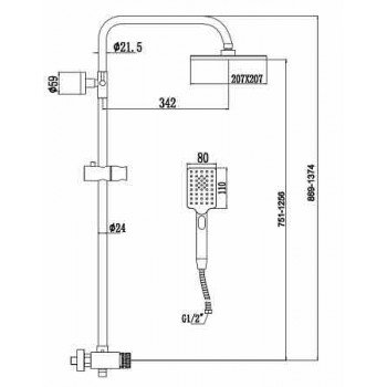 Душевая стойка Savol S-602042H Душевая стойка Savol S-602042H