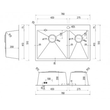 Мойка Steel Kithen SKS 78-2-51 L