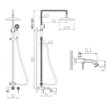 Zorg A 201DS-SL душевая стойка