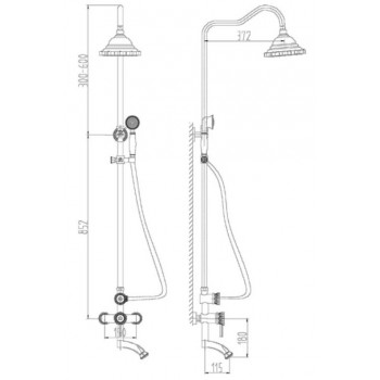 Zorg A 102DS-BR душевая стойка