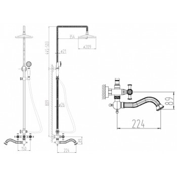Zorg A 7002DS-SL душевая стойка