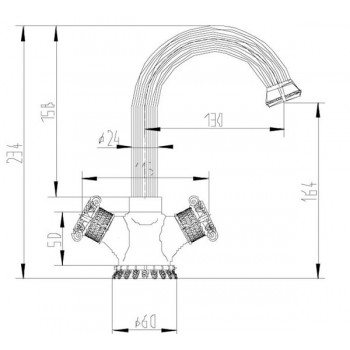 Zorg A 2008U-BR смеситель для умывальника