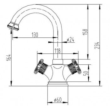 Zorg A 2006U-BR для умывальника Zorg A 2006U-BR для умывальника