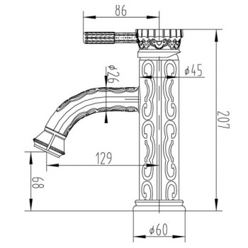 Zorg A 115U-SL смеситель для умывальника Zorg A 115U-SL смеситель для умывальника