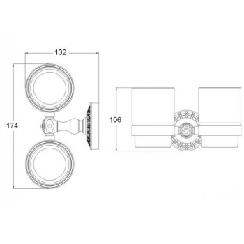 Zorg Antic AZR-04 BR Держатель стакана двойной